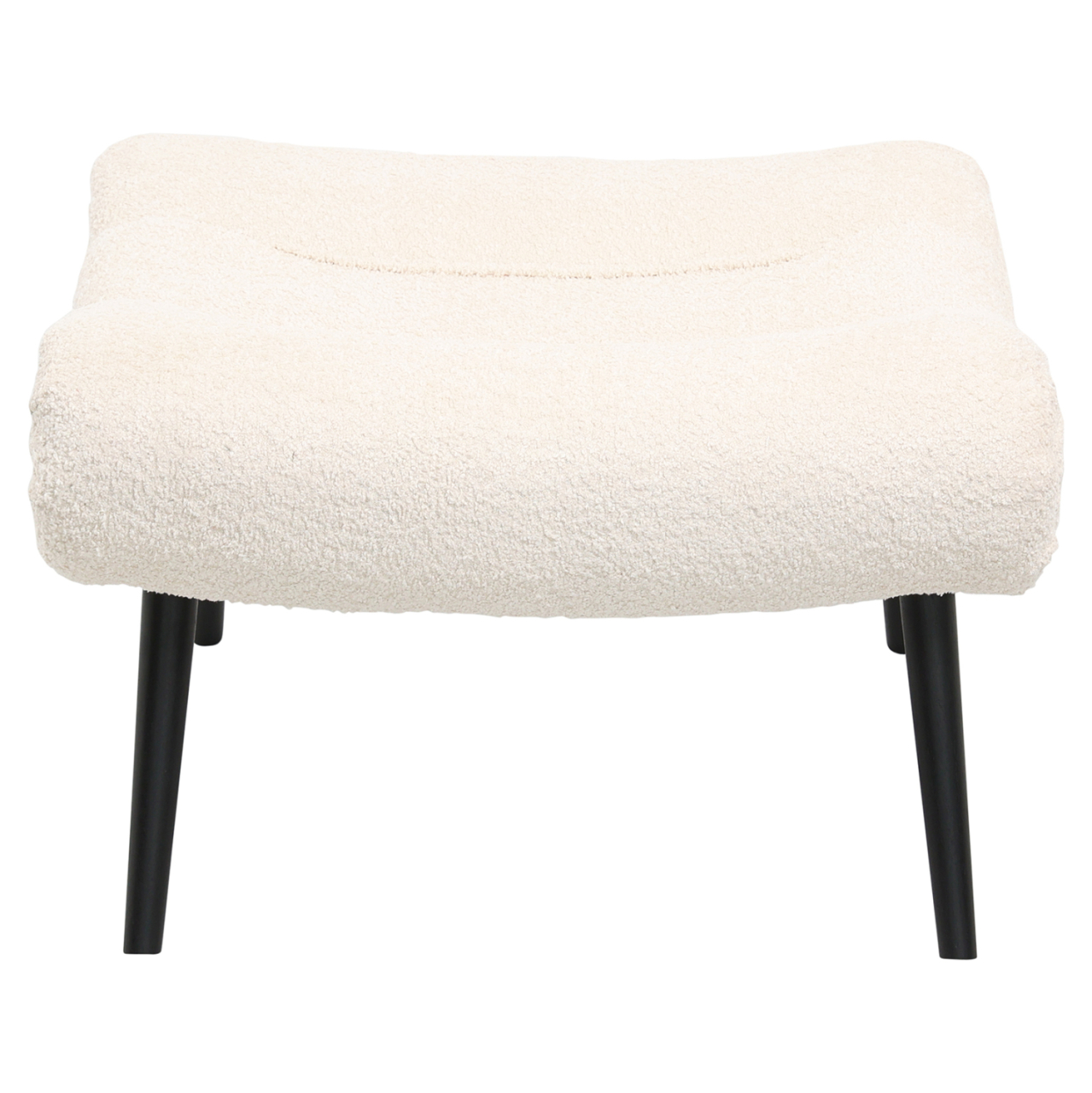 STOOL-FOOTREST BRYM HM9606.06 ECRU BOUCLE FABRIC-BLACK WOODEN LEGS 68X58X40Hcm. [2]