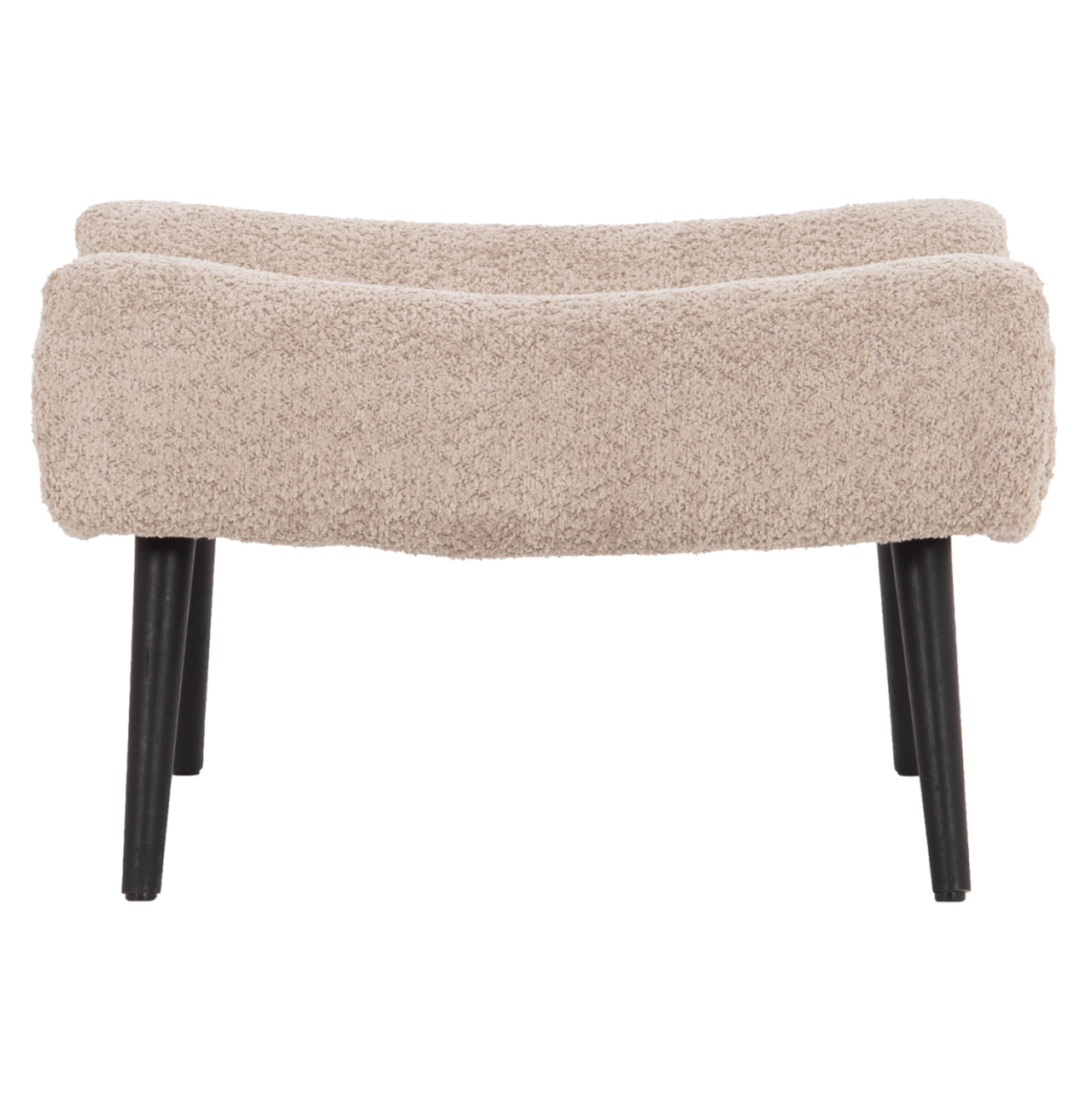 STOOL-FOOTREST BRYM HM9606.08 BEIGE/BROWN BOUCLE FABRIC-BLACK WOODEN LEGS 69X61X41Hcm. [3]