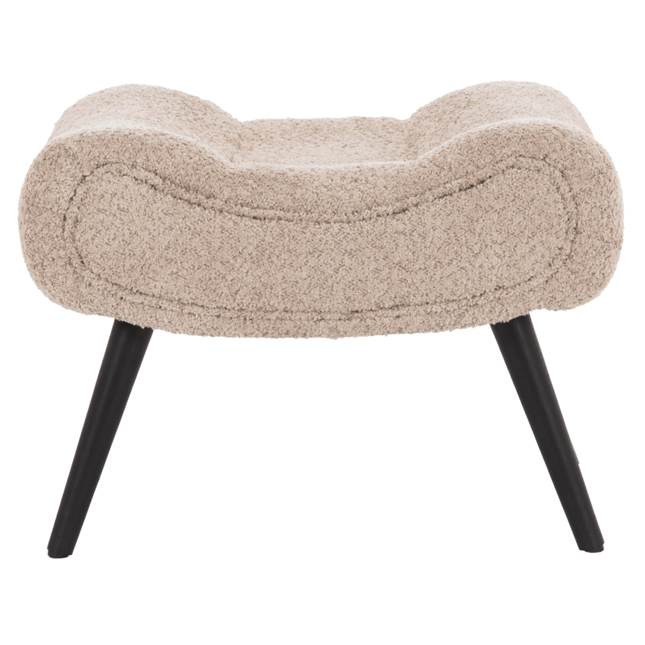 STOOL-FOOTREST BRYM HM9606.08 BEIGE/BROWN BOUCLE FABRIC-BLACK WOODEN LEGS 69X61X41Hcm. [5]
