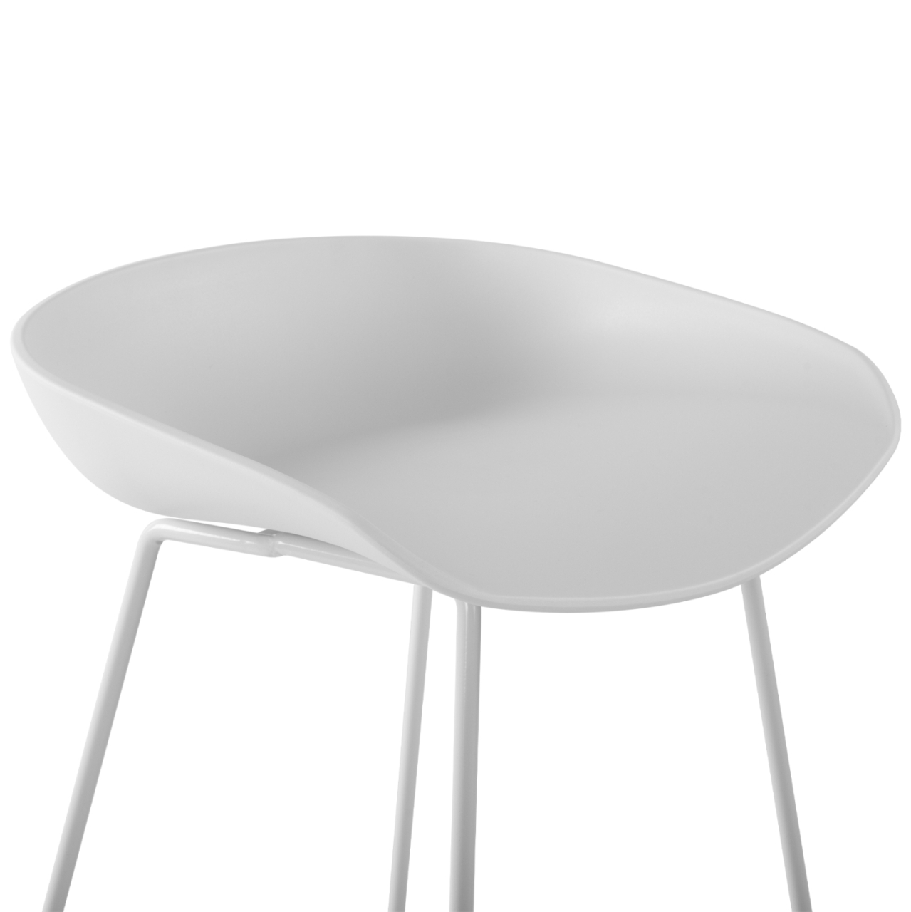 Stool HM8450.01 Metallic with seat PP White 47x47x83cm [7]