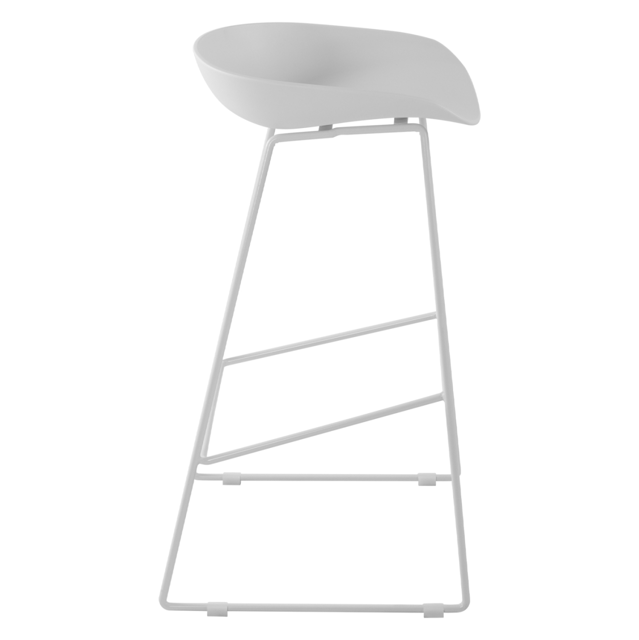Stool HM8450.01 Metallic with seat PP White 47x47x83cm [4]