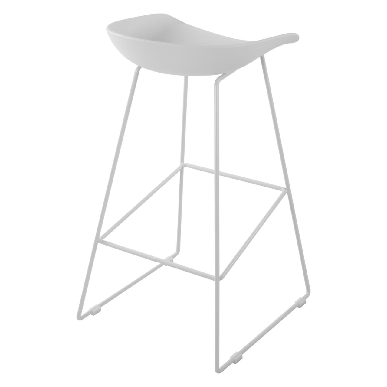 Stool HM8450.01 Metallic with seat PP White 47x47x83cm [5]