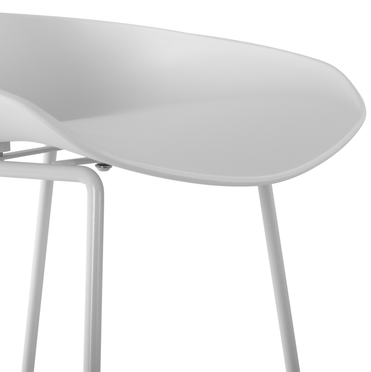 Stool HM8450.01 Metallic with seat PP White 47x47x83cm [10]