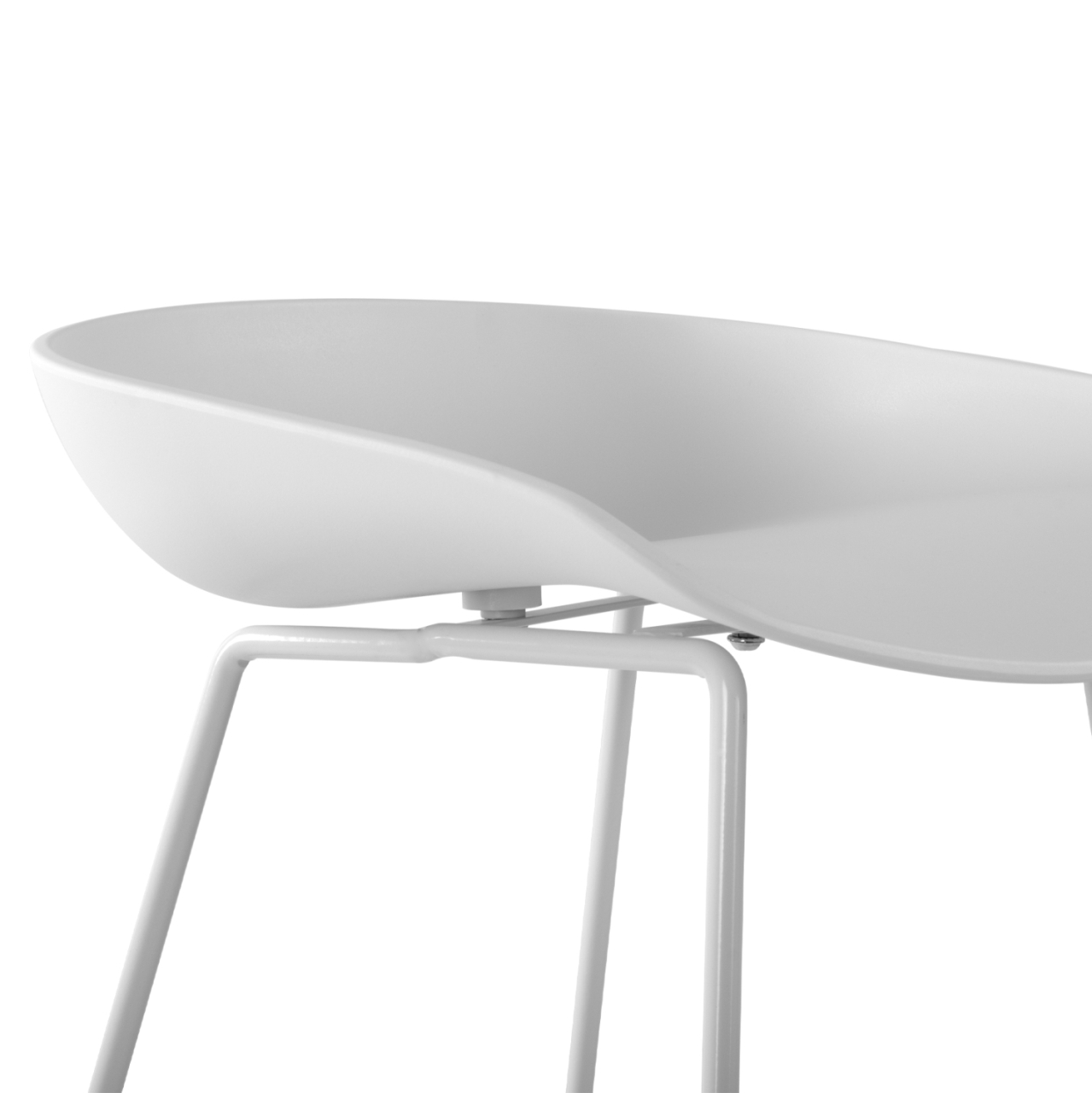 Stool HM8450.01 Metallic with seat PP White 47x47x83cm [8]