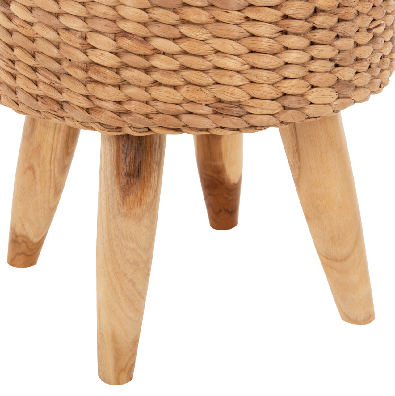 STOOL JIM HM7824 TEAK WOOD IN NATURAL COLOR-MATTED SEAT Φ43x43Hcm. [5]