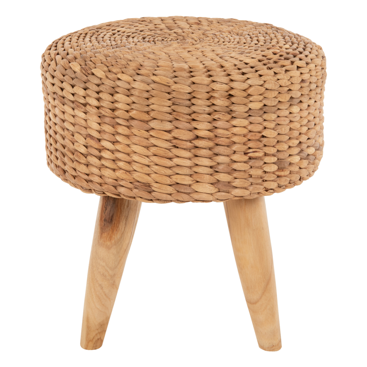 STOOL JIM HM7824 TEAK WOOD IN NATURAL COLOR-MATTED SEAT Φ43x43Hcm. [3]