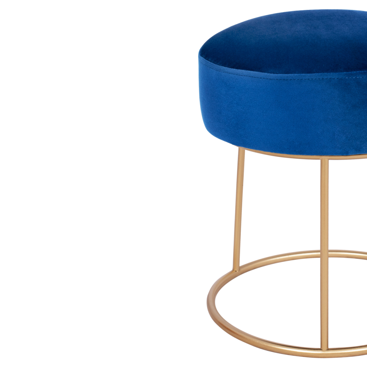 Stool Karlo HM8411.08 Blue with gold Base ''36x38 h cm [3]