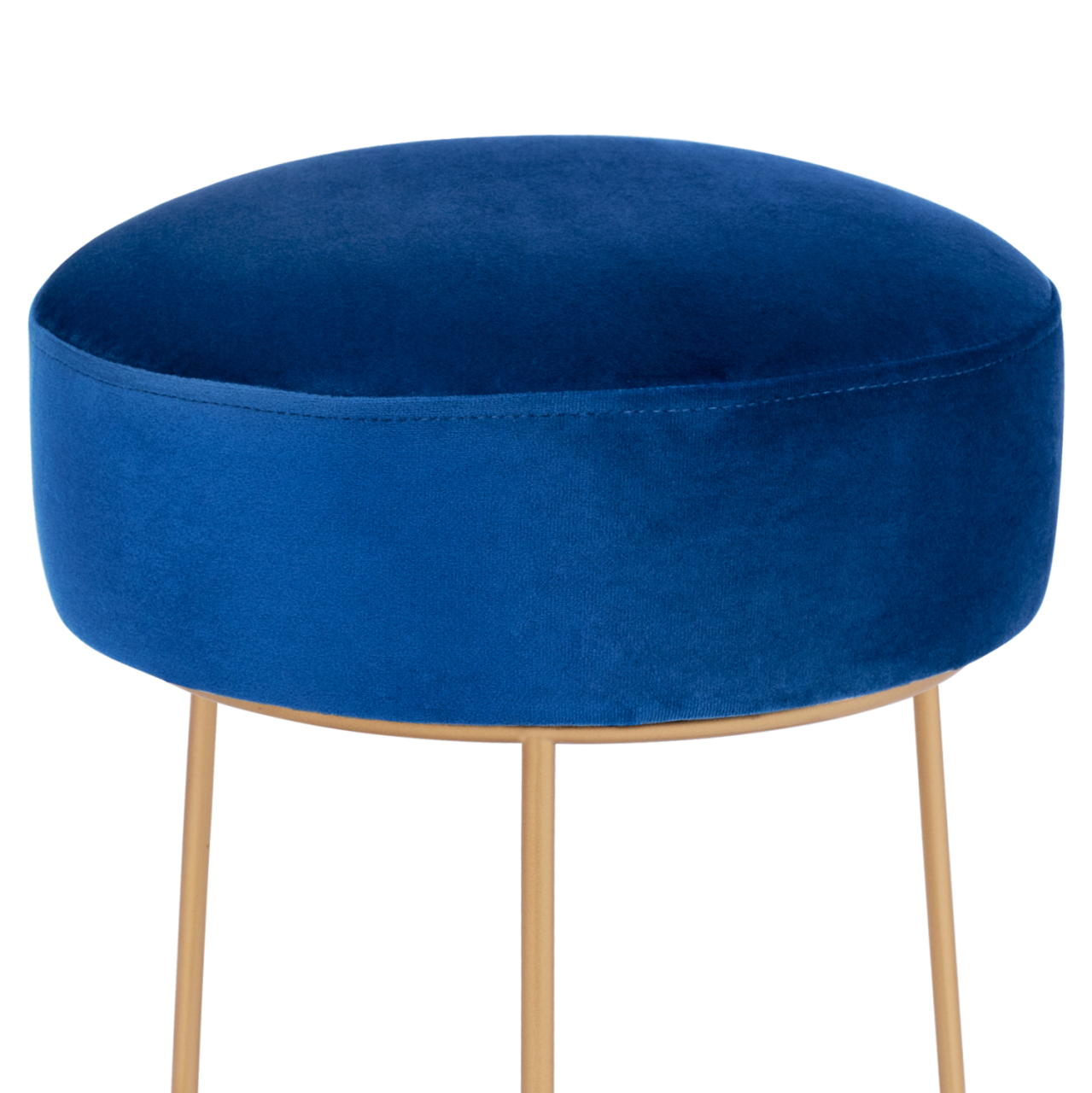 Stool Karlo HM8411.08 Blue with gold Base ''36x38 h cm [4]