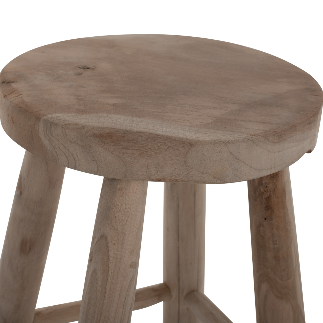 STOOL KONT HM9337 SOLID TEAK SHORT NATURAL Φ30Χ45Ηcm. [4]