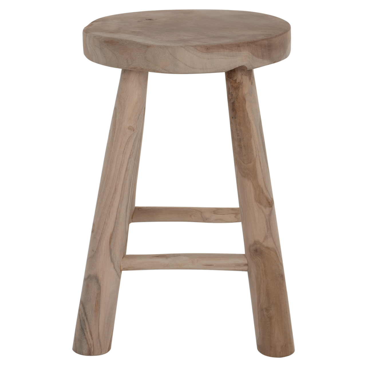 STOOL KONT HM9337 SOLID TEAK SHORT NATURAL Φ30Χ45Ηcm. [3]