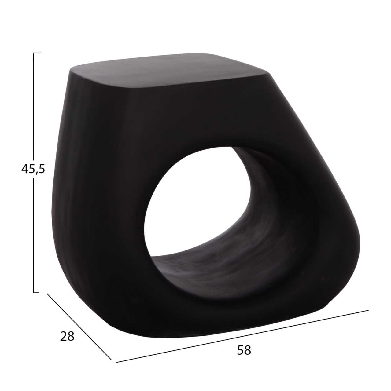 STOOL LANS HM4691.01 FIBER CEMENT IN BLACK--58x28x45.5Hcm. [2]