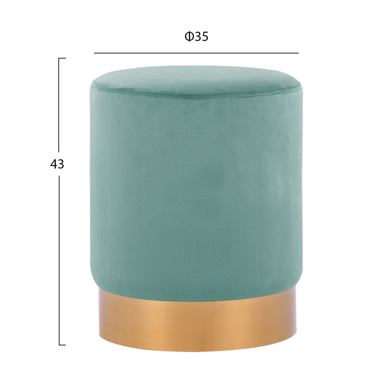 STOOL LEVY HM8408.07 PISTACHIO GREEN VELVET WITH GOLD BASE Φ35x43Hcm. [2]