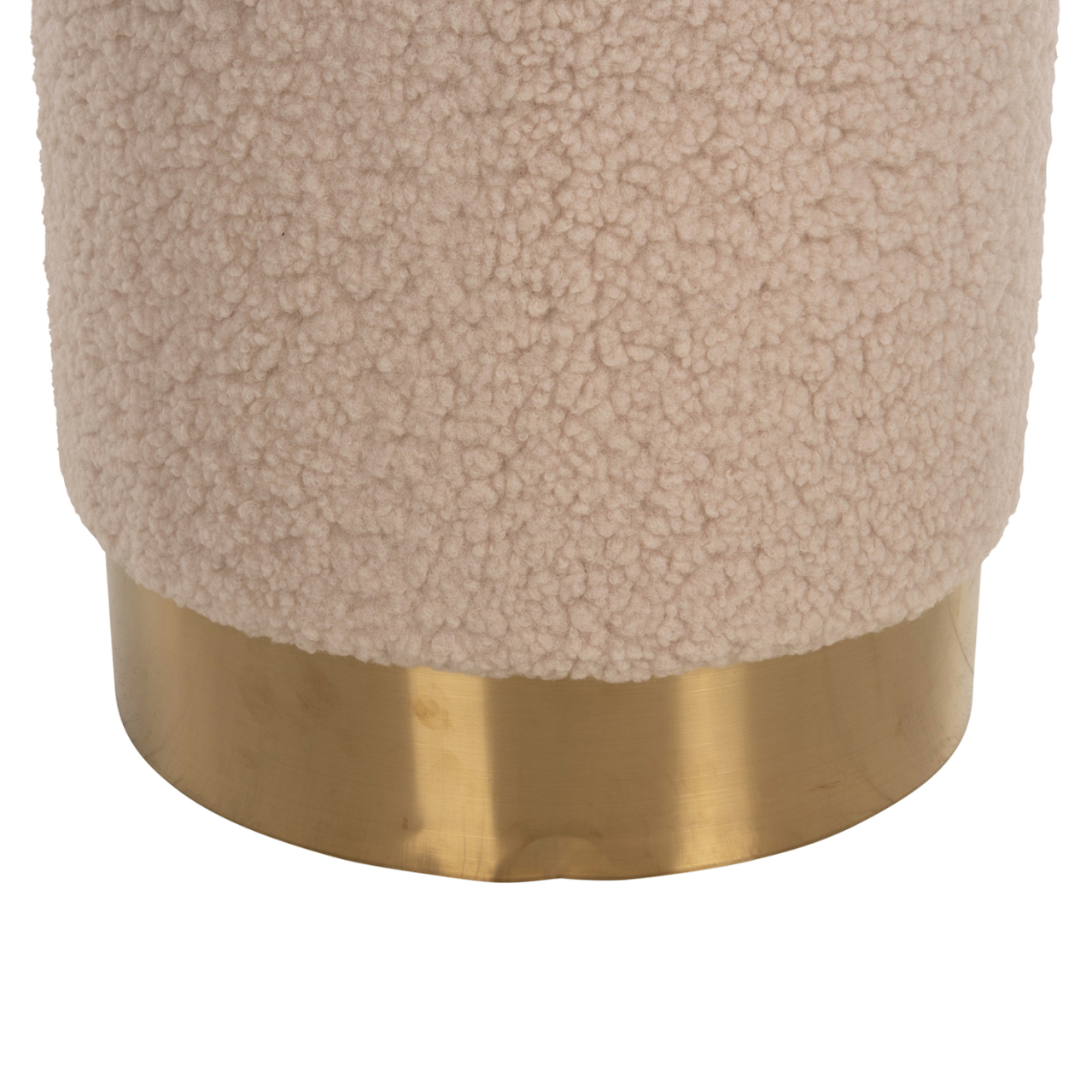 STOOL LEVY HM8408.20 BOUCLE FABRIC ECRU-GOLD BASE Φ35x42Hcm. [5]