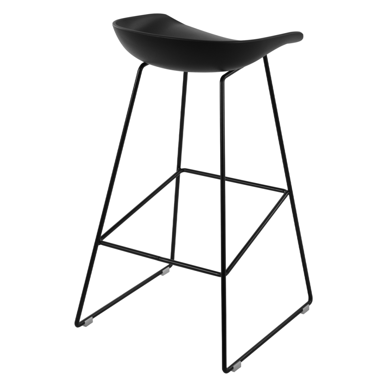 Stool Metallic HM8450.02 with seat PP Black 47x47x83cm [5]