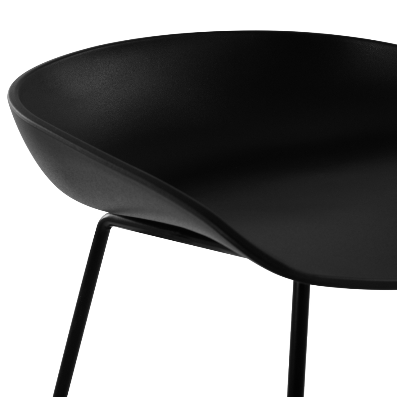 Stool Metallic HM8450.02 with seat PP Black 47x47x83cm [8]