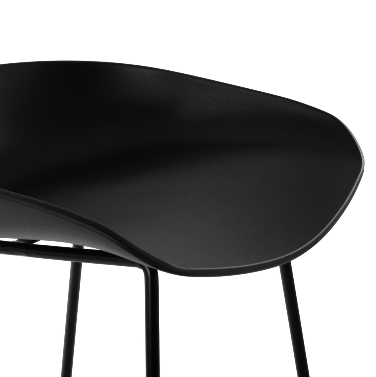 Stool Metallic HM8450.02 with seat PP Black 47x47x83cm [7]