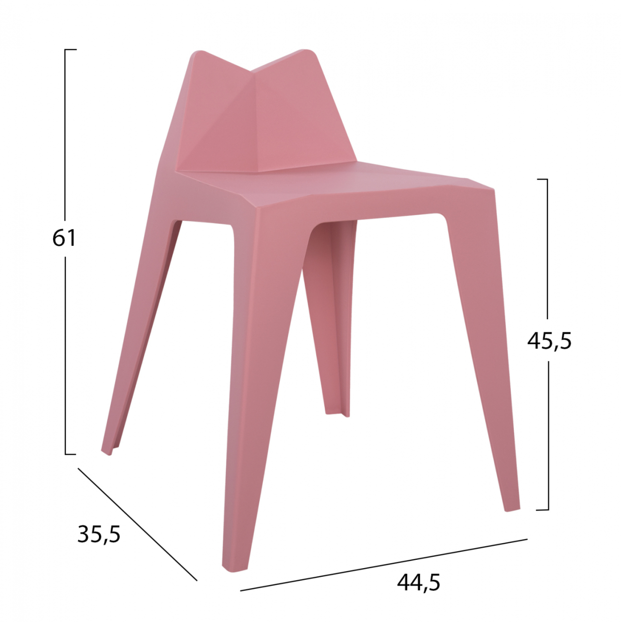 Stool Polypropylene Pink Homer HM8005.20 44,5x35,5x61 cm [2]