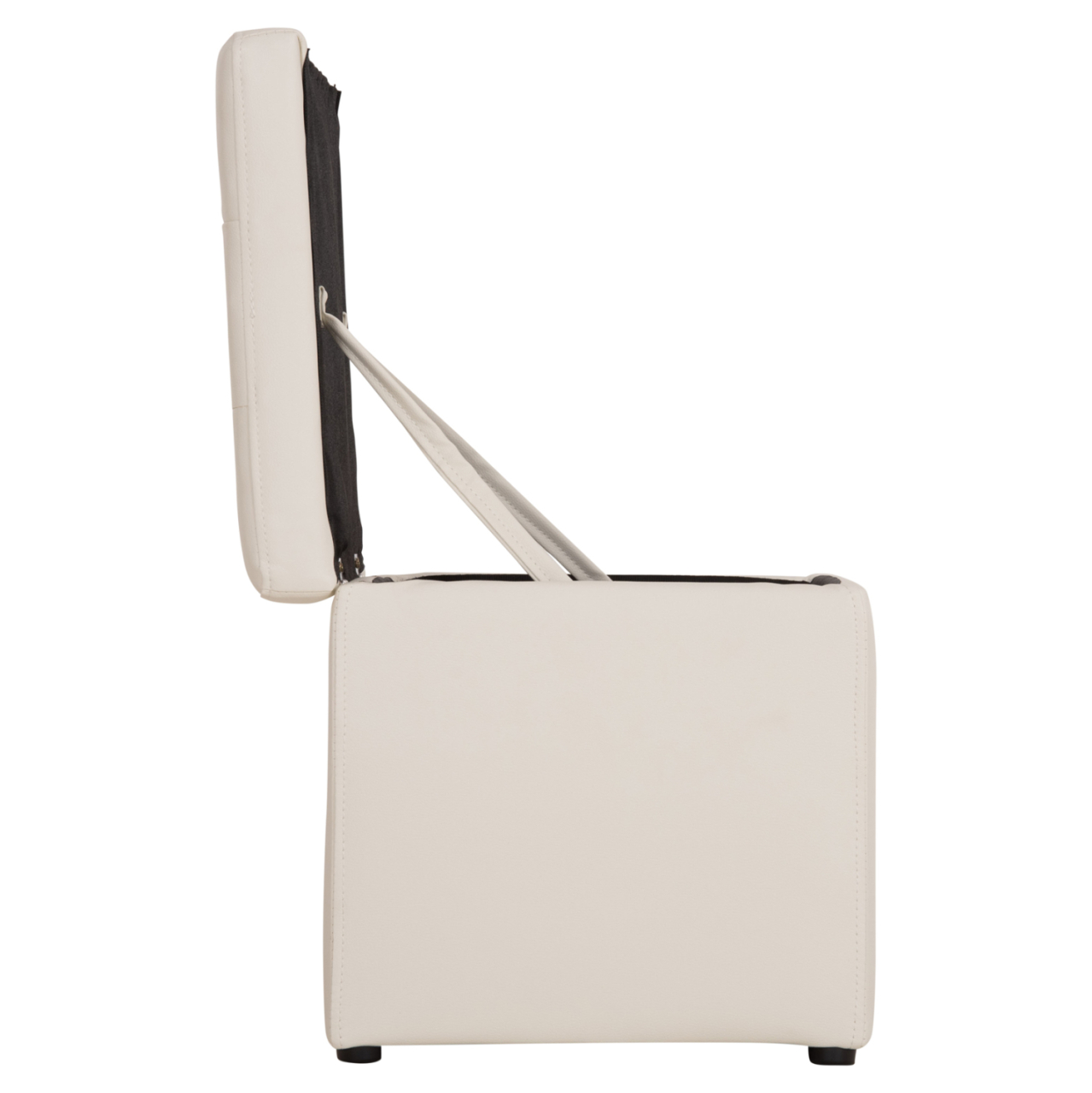Stool PRO CUBE HM224.02 PU with storage space- white 38x38x36.5Hcm [5]