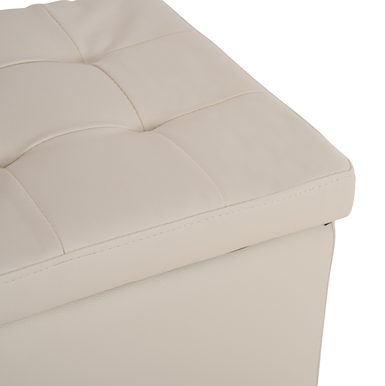 Stool PRO CUBE HM224.02 PU with storage space- white 38x38x36.5Hcm [9]