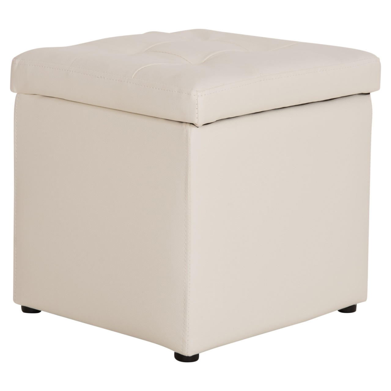 Stool PRO CUBE HM224.02 PU with storage space- white 38x38x36.5Hcm [4]