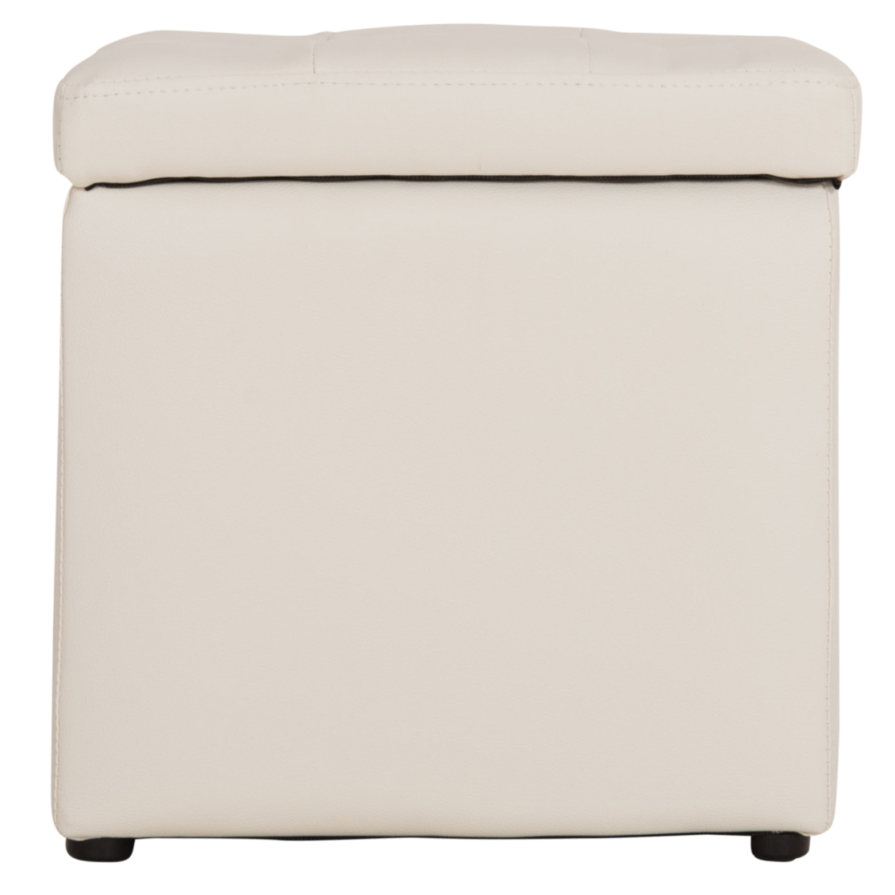 Stool PRO CUBE HM224.02 PU with storage space- white 38x38x36.5Hcm [3]