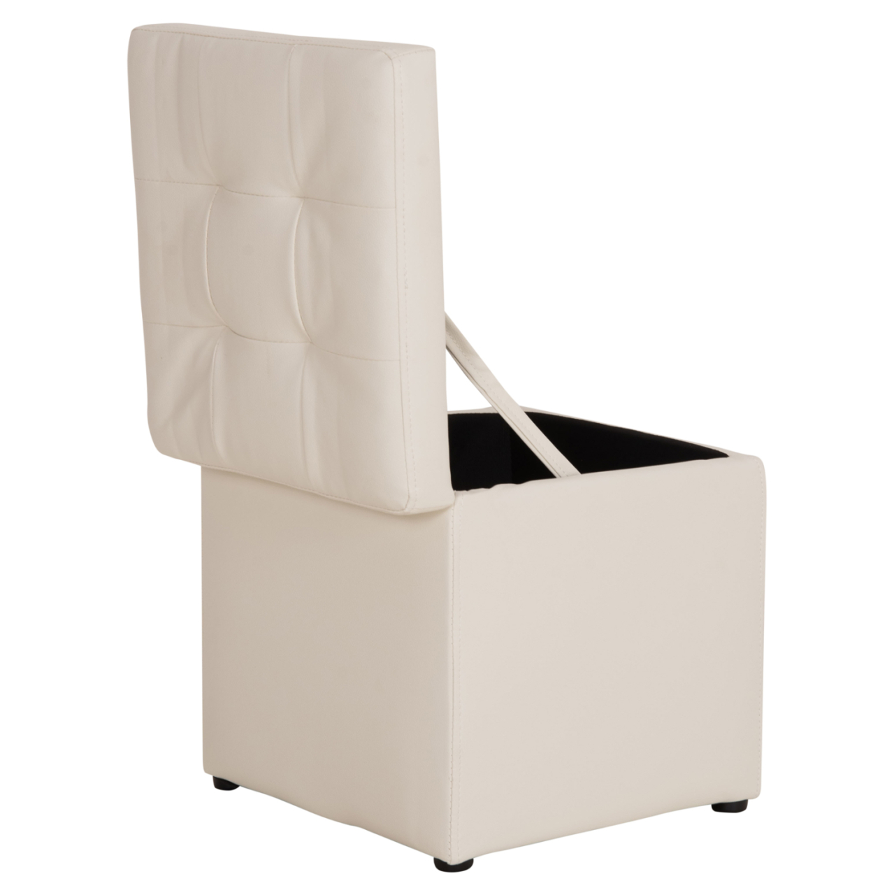 Stool PRO CUBE HM224.02 PU with storage space- white 38x38x36.5Hcm [6]