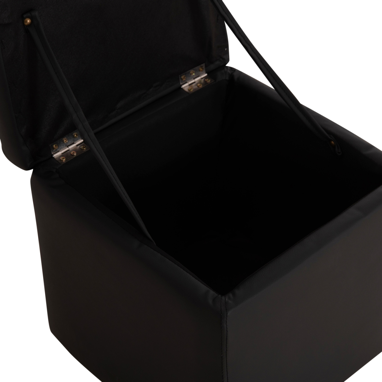 Stool PU with storage space black cube HM224.01 38x38x36.5Hcm [10]