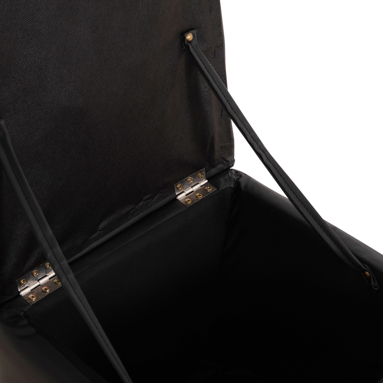 Stool PU with storage space black cube HM224.01 38x38x36.5Hcm [8]