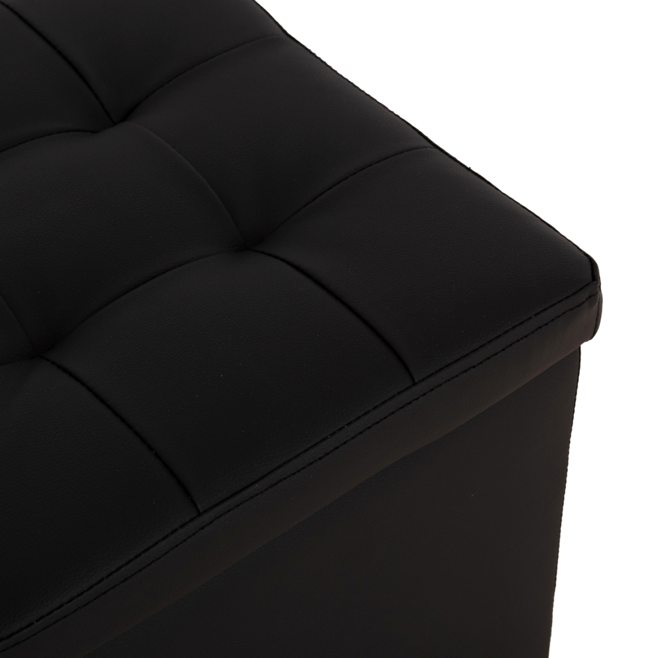 Stool PU with storage space black cube HM224.01 38x38x36.5Hcm [9]