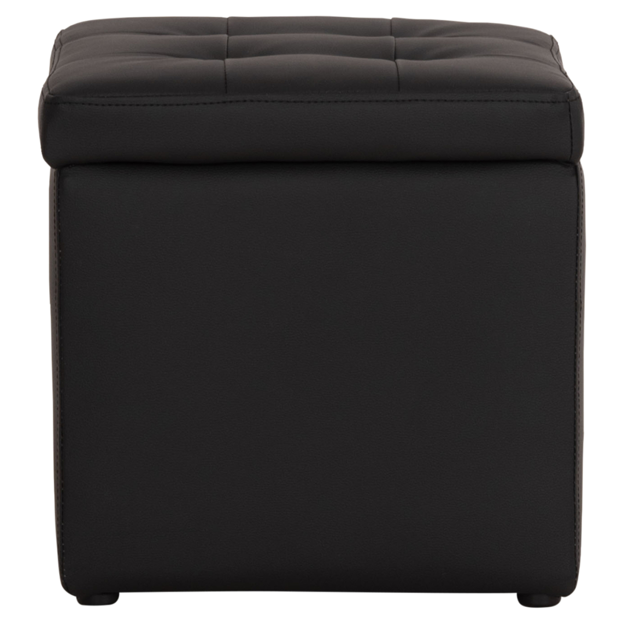 Stool PU with storage space black cube HM224.01 38x38x36.5Hcm [5]