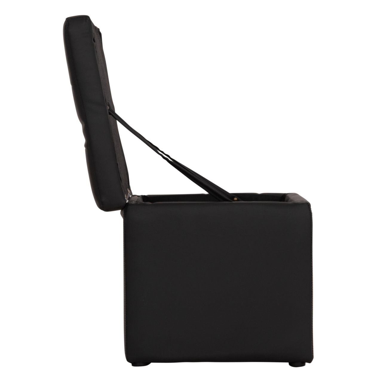Stool PU with storage space black cube HM224.01 38x38x36.5Hcm [4]