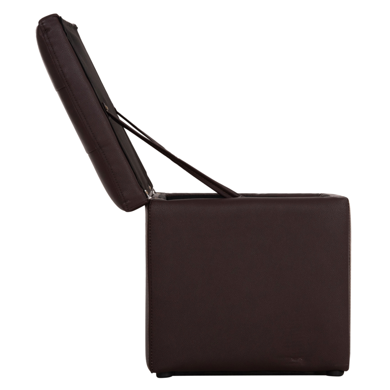 Stool PU with storage space Brown cube HM224.03--38x38x36.5Hcm [5]