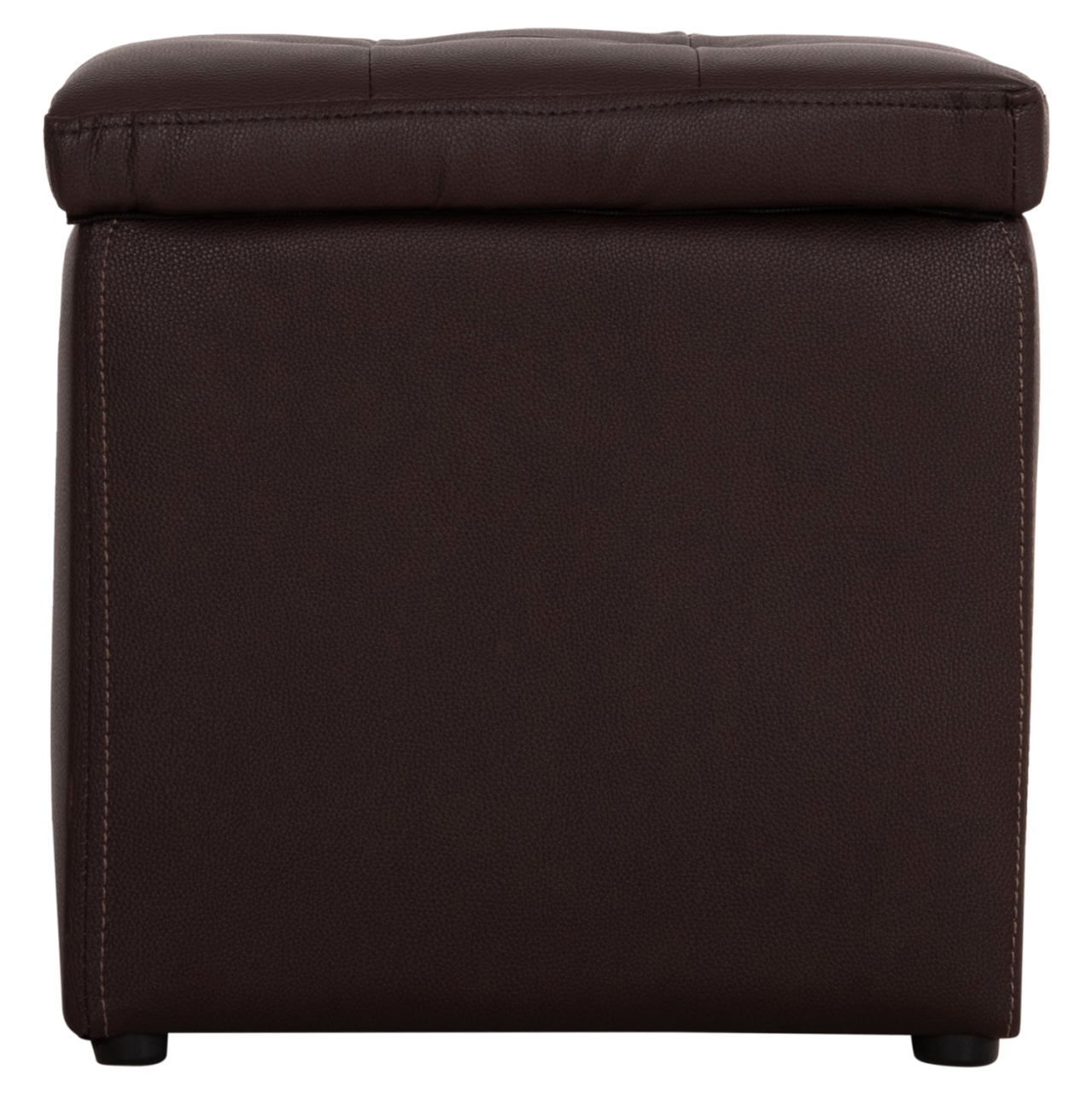 Stool PU with storage space Brown cube HM224.03--38x38x36.5Hcm [3]