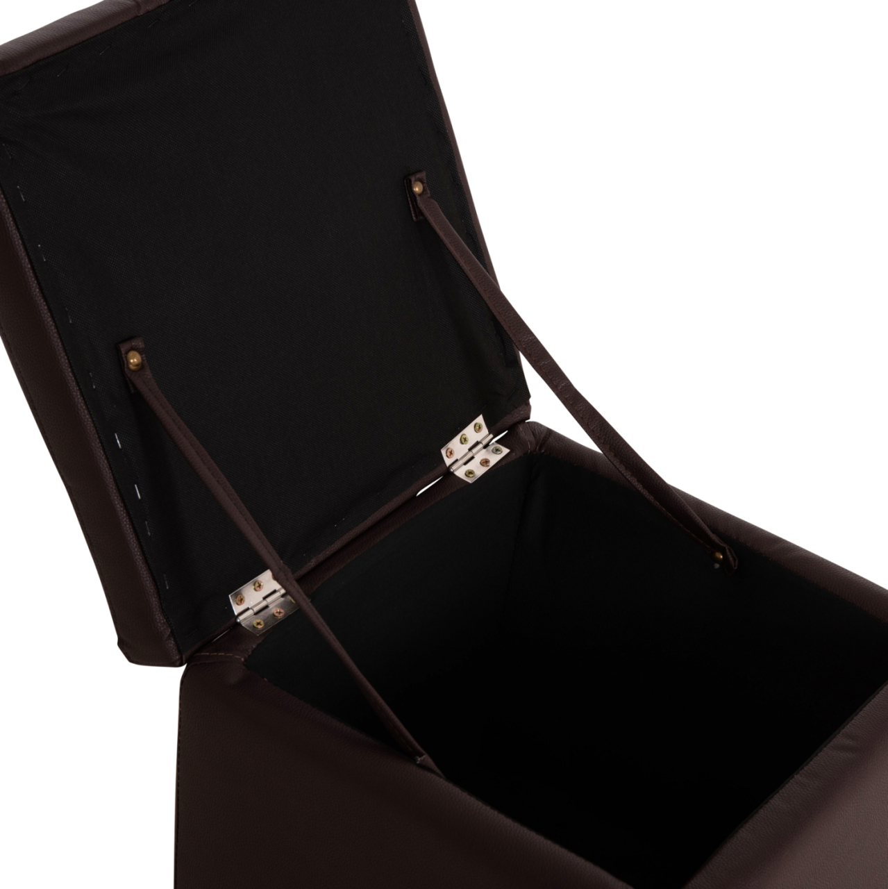 Stool PU with storage space Brown cube HM224.03--38x38x36.5Hcm [9]