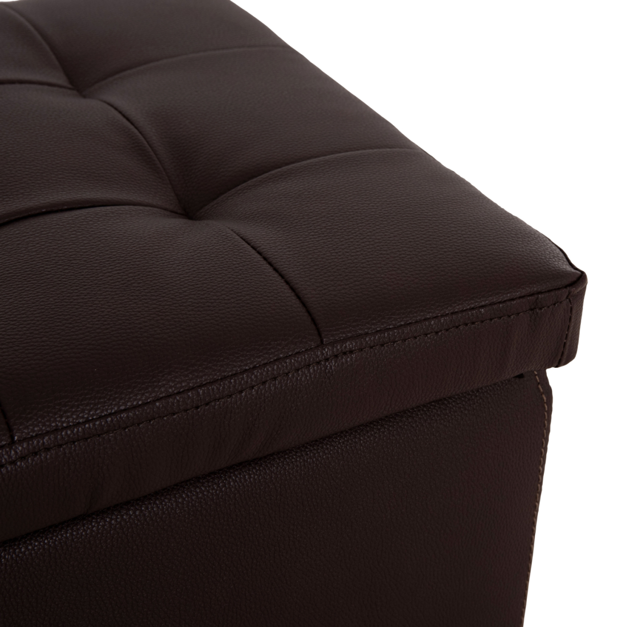 Stool PU with storage space Brown cube HM224.03--38x38x36.5Hcm [8]