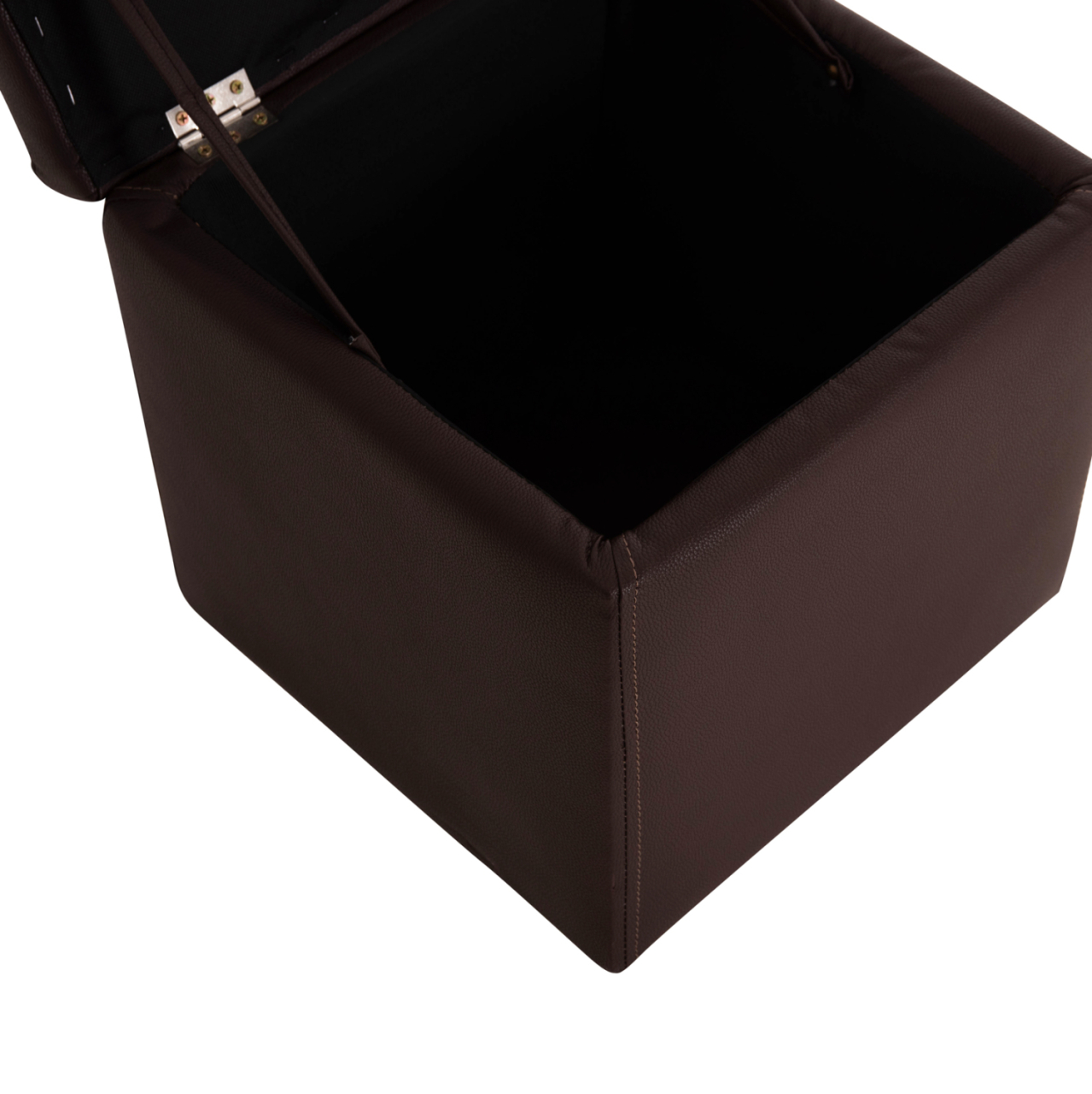 Stool PU with storage space Brown cube HM224.03--38x38x36.5Hcm [10]