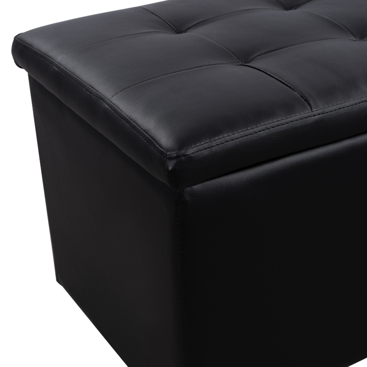 Stool PU with Storage Space Triscube Black HM223.01 121x51.5x50cm [6]