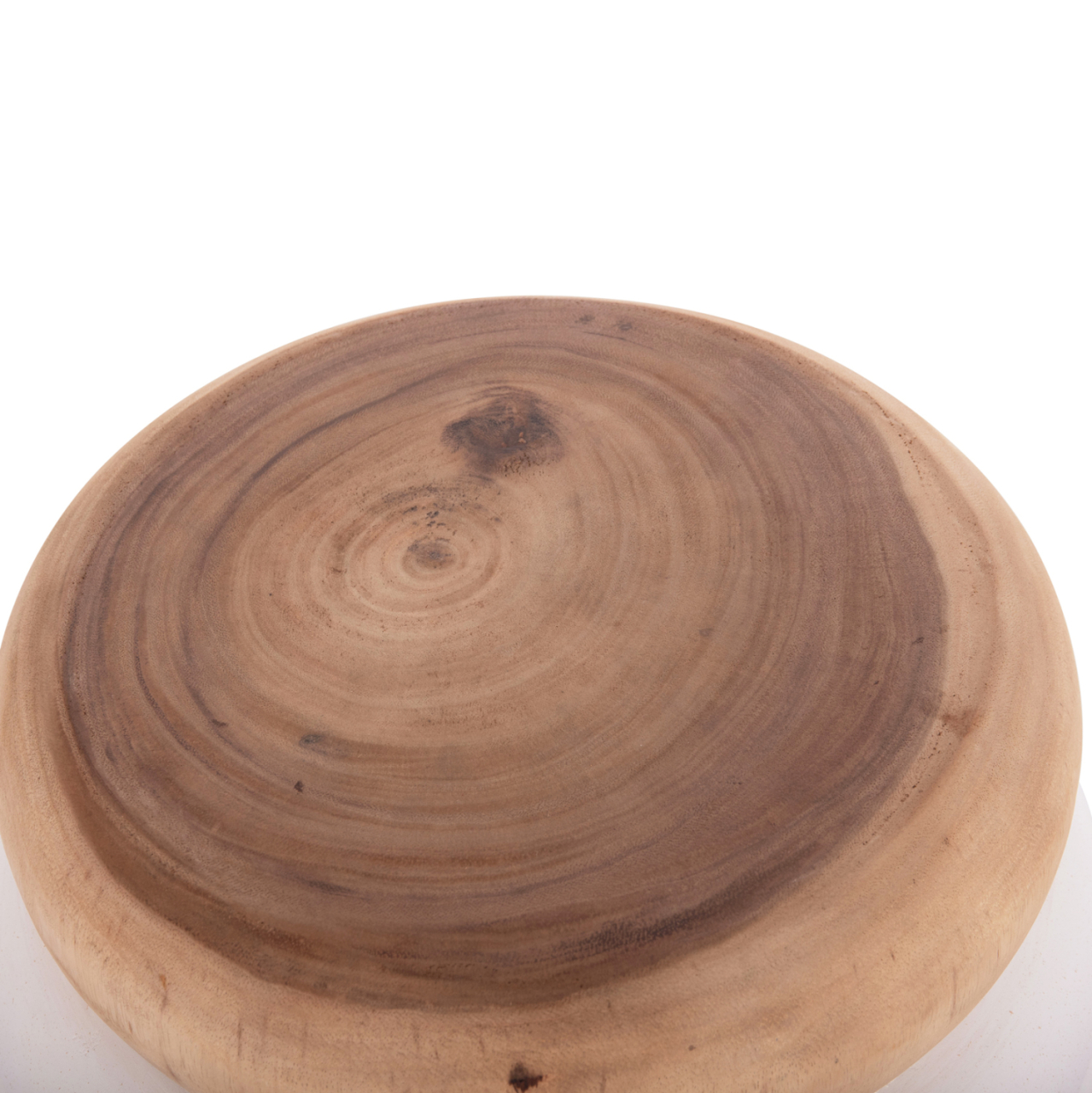 STOOL PUFFAT HM18172.02 FIBER CEMENT IN WHITE-TEAK WOOD TOP Φ45x46Hcm. [5]