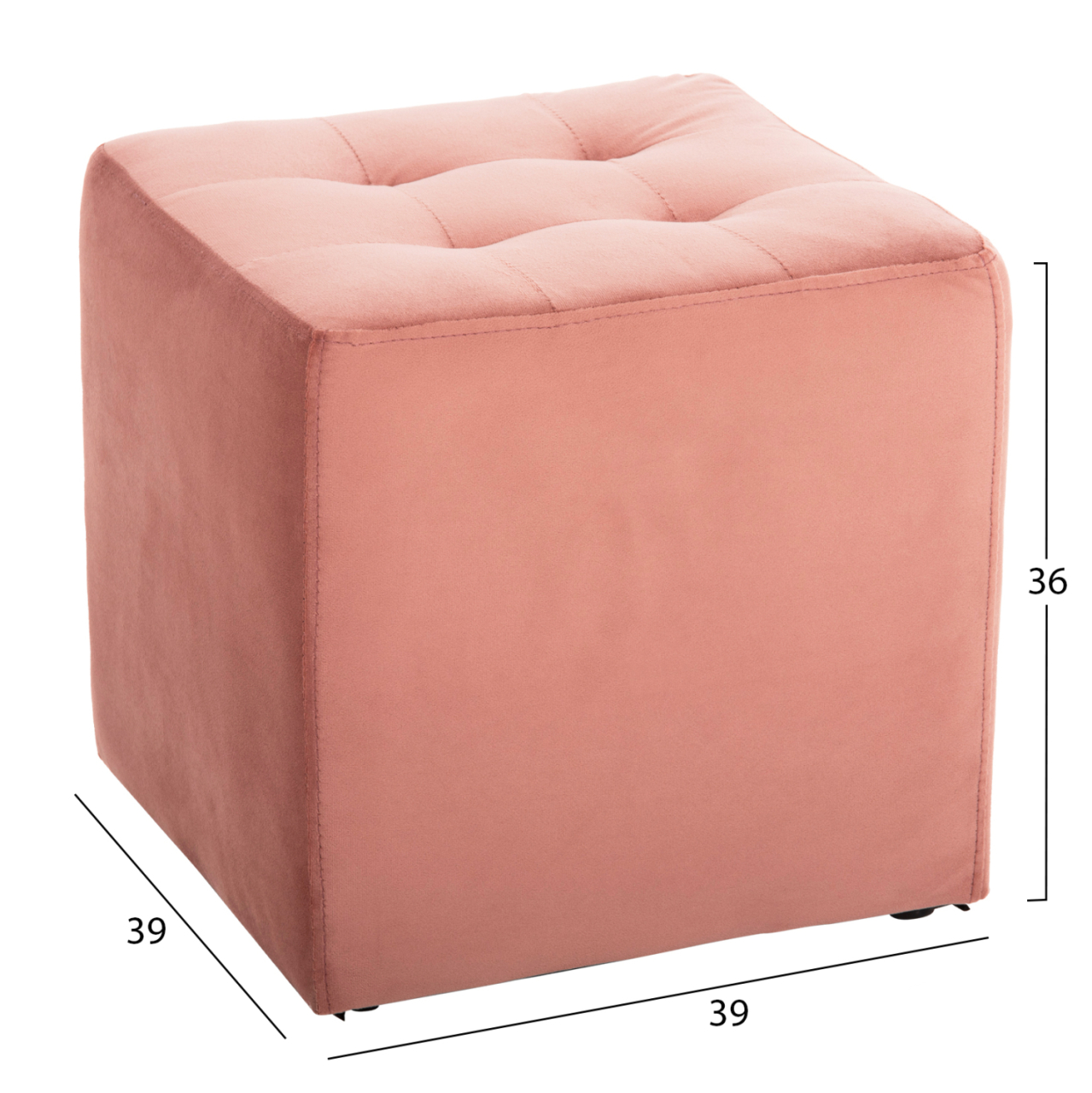 STOOL PUNK HM264.12 DUSTY PINK VELVET 39Χ39Χ36Hcm. [2]