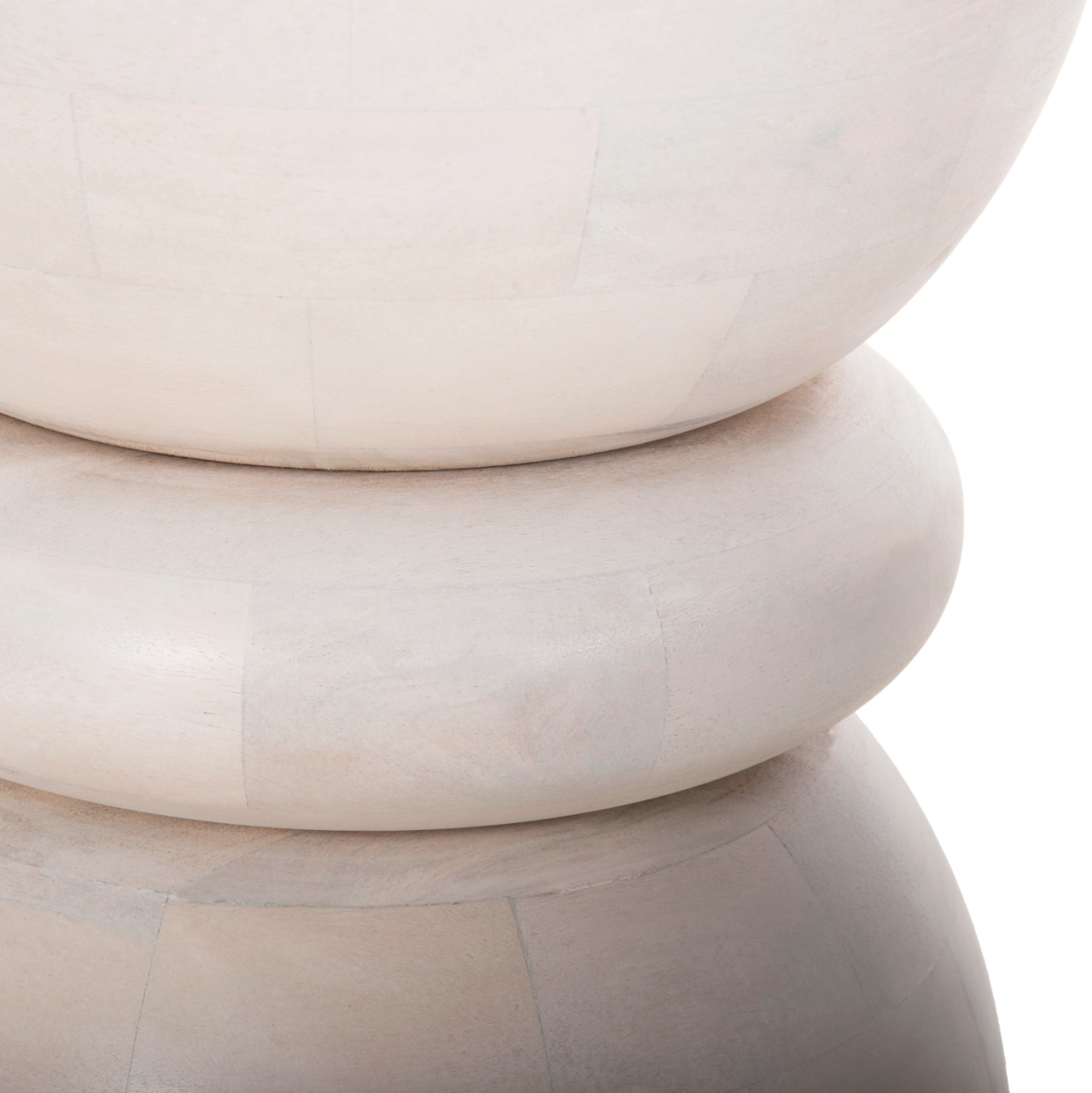 STOOL ROUND COIL HM9703 SOLID MANGO WOOD IN WHITE COLOR Φ35x51Hcm. [5]