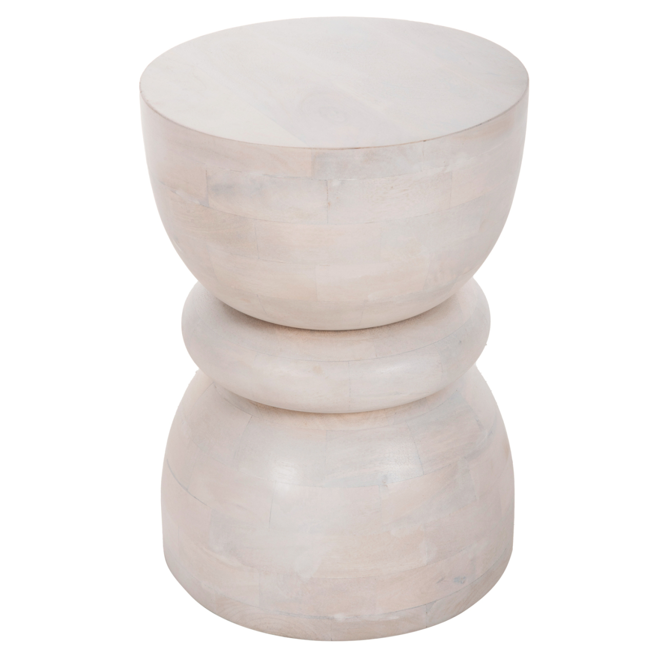 STOOL ROUND COIL HM9703 SOLID MANGO WOOD IN WHITE COLOR Φ35x51Hcm. [4]