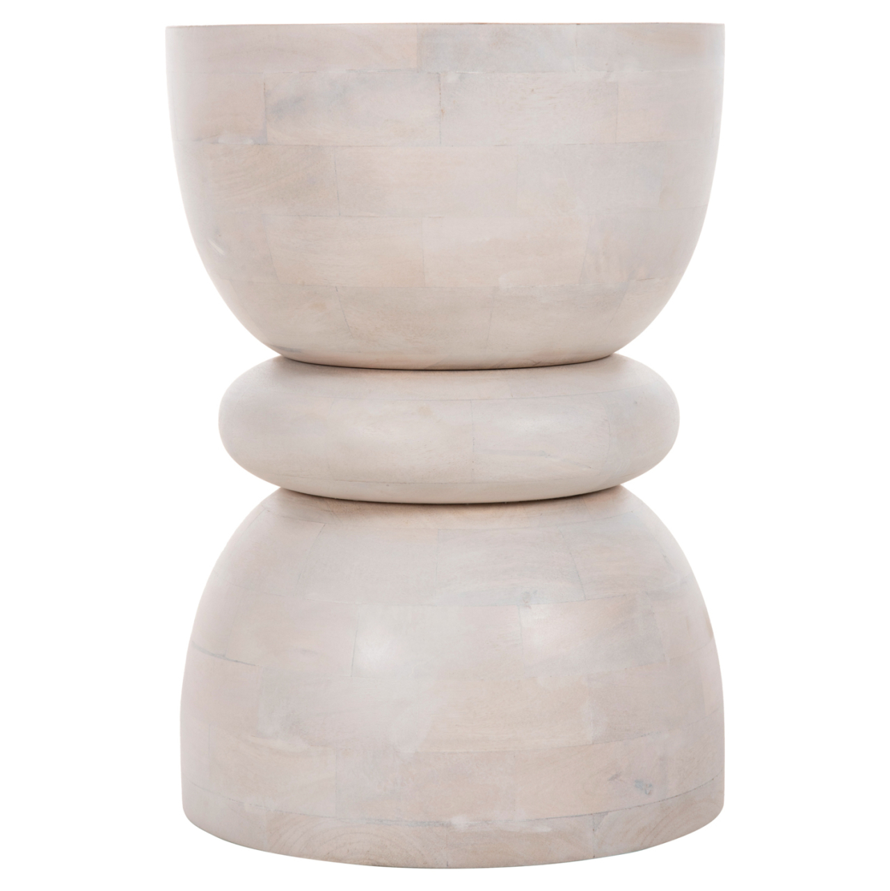 STOOL ROUND COIL HM9703 SOLID MANGO WOOD IN WHITE COLOR Φ35x51Hcm. [3]