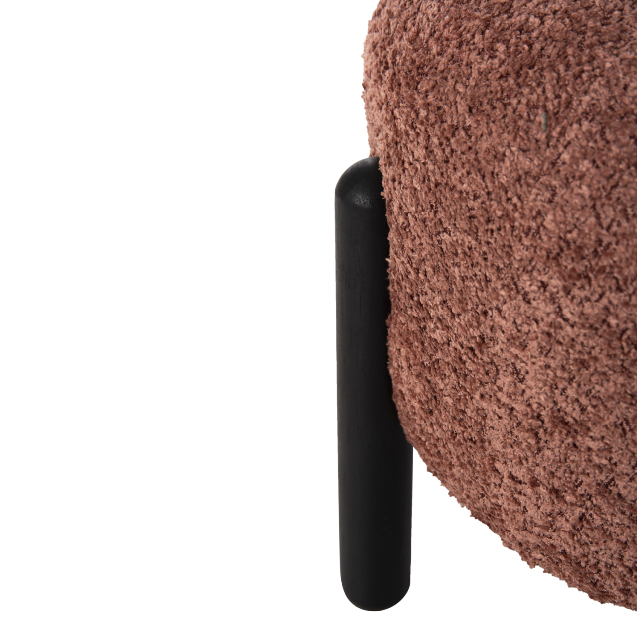 STOOL ROUND EWAN HM9596.02 PINK BOUCLE FABRIC-BLACK METAL LEGS Φ45x36Hcm. [5]