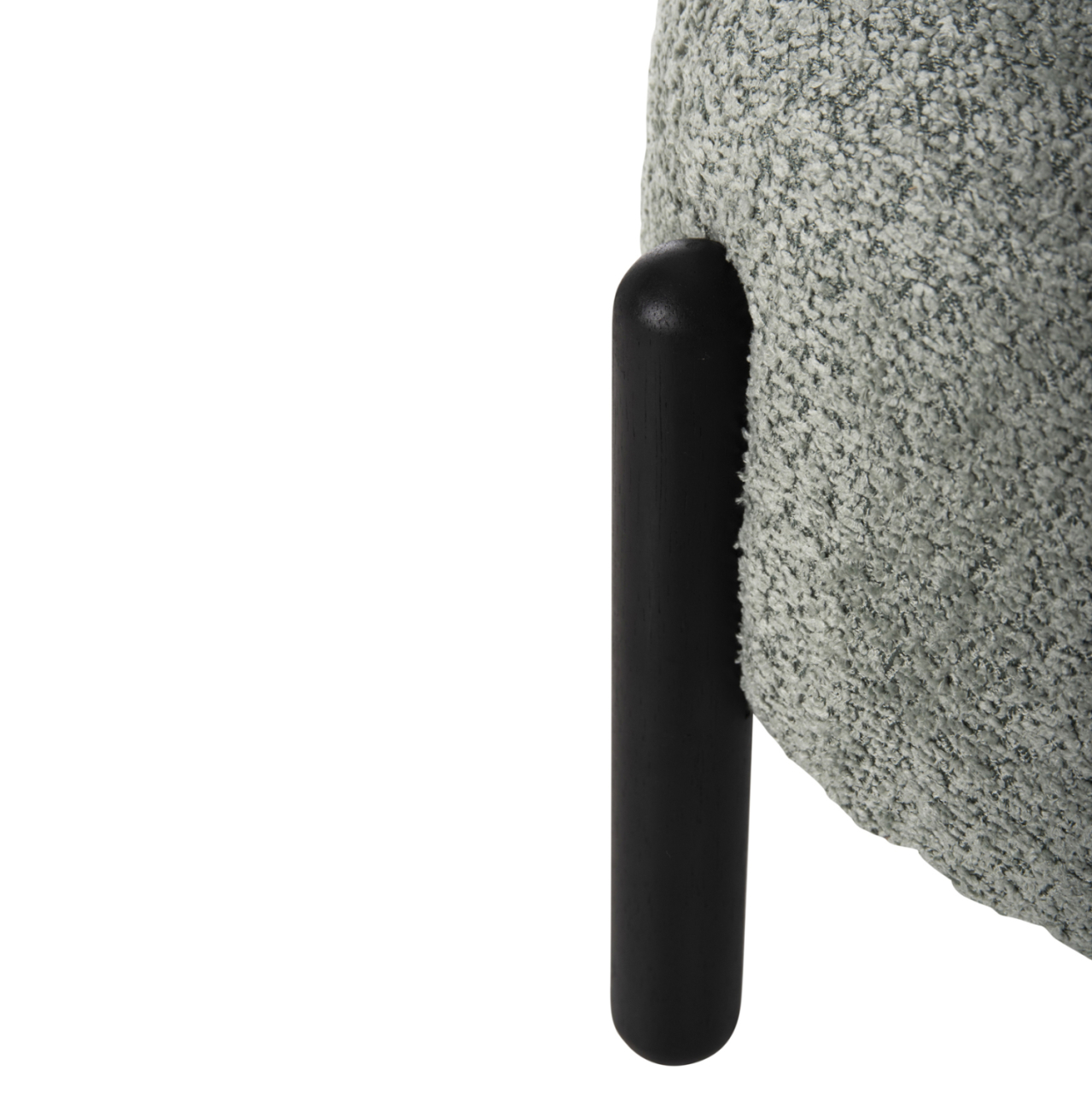 STOOL ROUND EWAN HM9596.05 PISTACHIO GREEN BOUCLE FABRIC-BLACK METAL LEGS Φ45x36Hcm. [5]