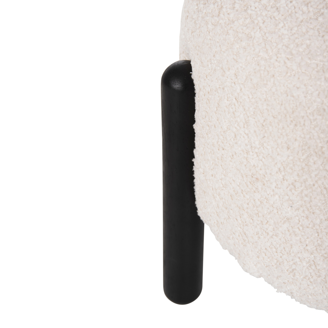 STOOL ROUND EWAN HM9596.06 ECRU BOUCLE FABRIC-BLACK METAL LEGS Φ45x36Hcm. [5]