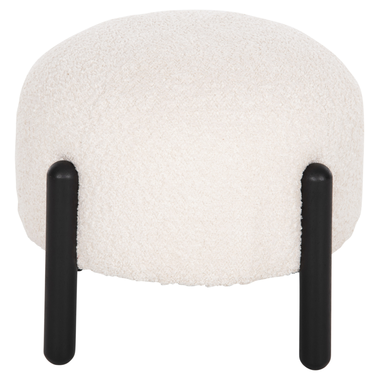 STOOL ROUND EWAN HM9596.06 ECRU BOUCLE FABRIC-BLACK METAL LEGS Φ45x36Hcm. [3]