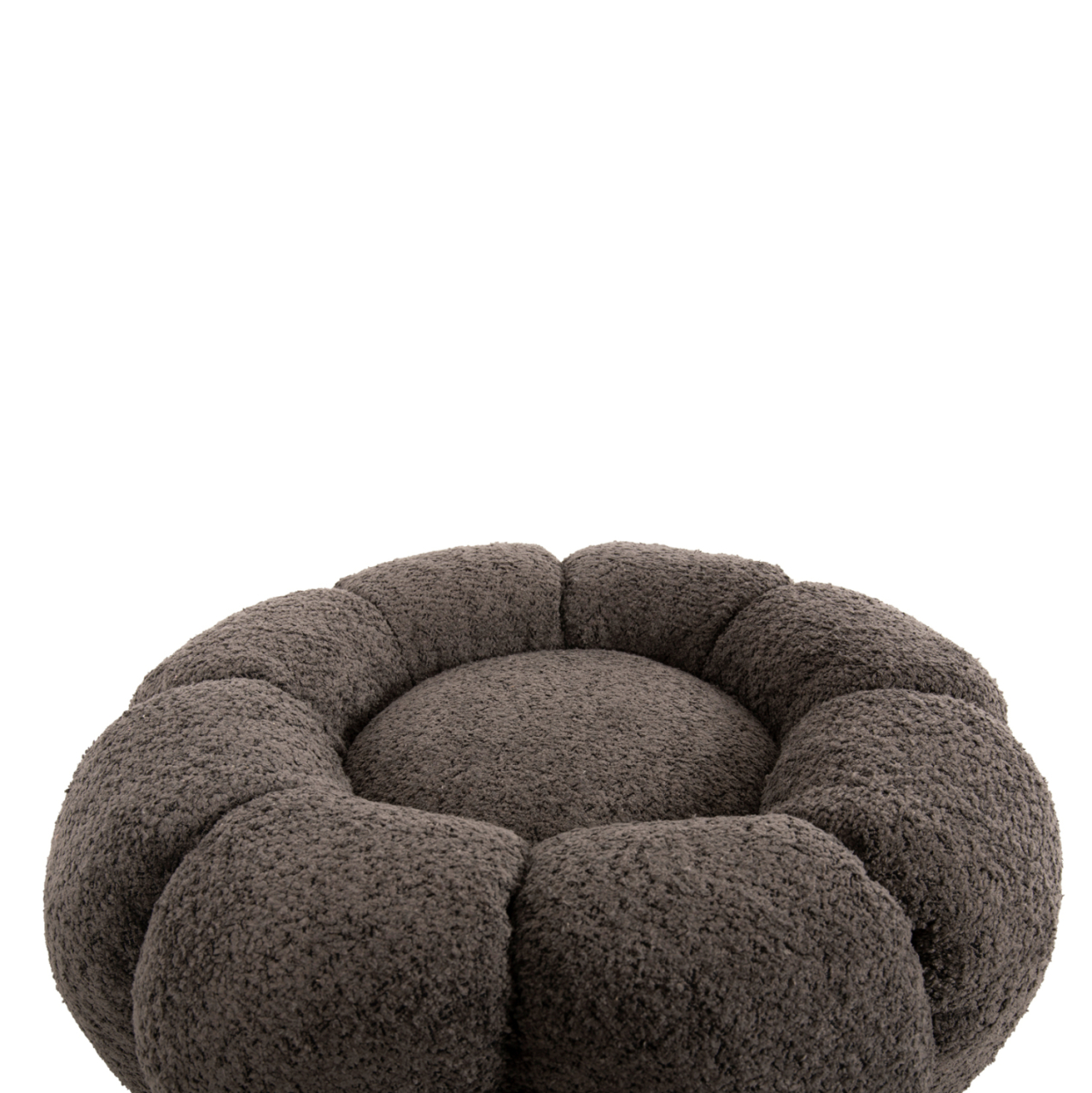STOOL ROUND GRYMM HM9602.01 GREY BOUCLE-BLACK METAL BASE Φ60x31Hcm. [5]