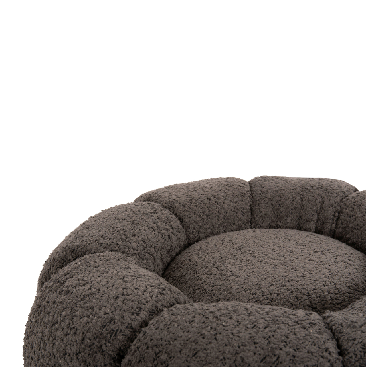 STOOL ROUND GRYMM HM9602.01 GREY BOUCLE-BLACK METAL BASE Φ60x31Hcm. [6]