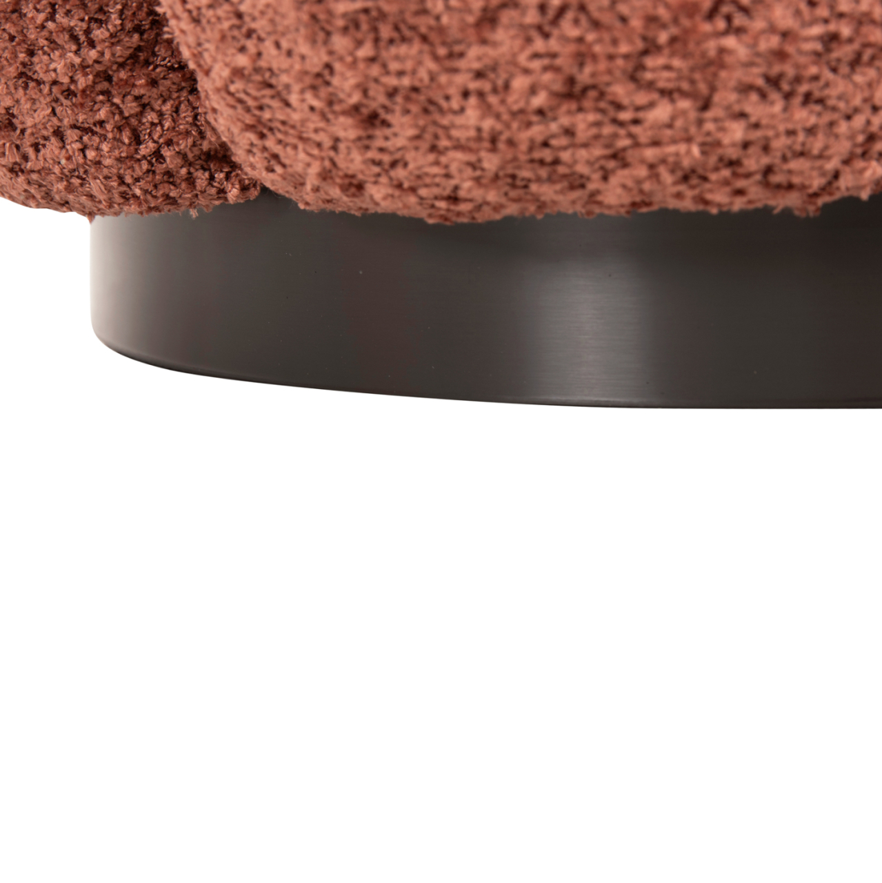 STOOL ROUND GRYMM HM9602.02 PINK BOUCLE-BLACK METAL BASE Φ60x31Hcm. [6]