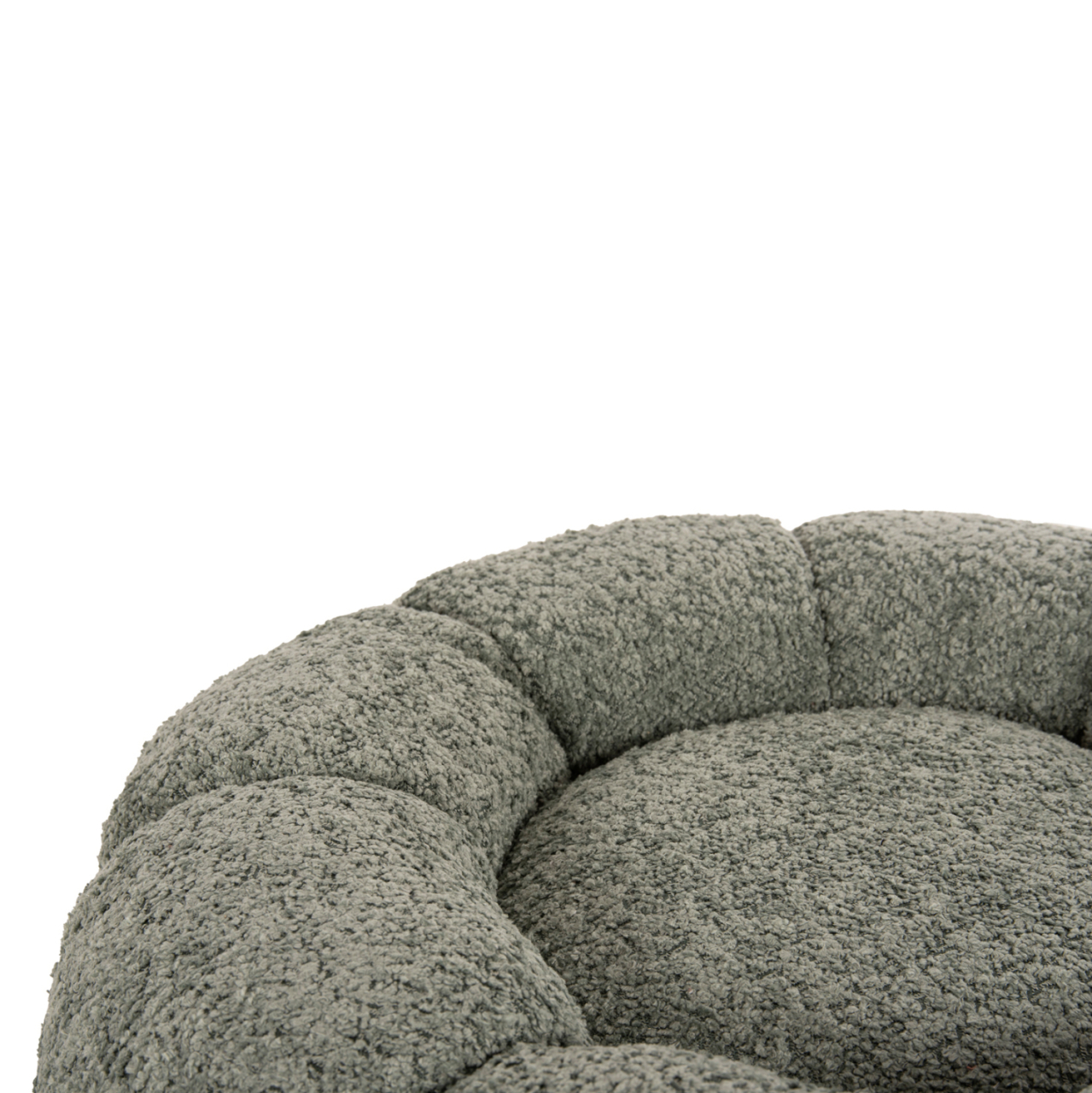 STOOL ROUND GRYMM HM9602.05 PISTACHIO GREEN BOUCLE-BLACK METAL BASE Φ60x31Hcm. [6]